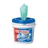 A Picture of product 975-025 WYPALL* Waterless Hand Wipes.  10.5" x 12.25" Wipe.  Green Color.  75 Wipes/Bucket.