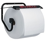 WYPALL* Jumbo Wall Mount Wiper Dispenser.  16.75" x 8.75" x 10.75".  Black Color.  Metal with Trash Bag Attachment.