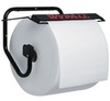 A Picture of product 964-216 WYPALL* Jumbo Wall Mount Wiper Dispenser.  16.75" x 8.75" x 10.75".  Black Color.  Metal with Trash Bag Attachment.