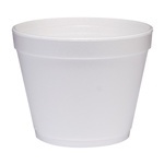 Round Foam Food Container.  24 oz.  White Color.  25 Cups/Sleeve.