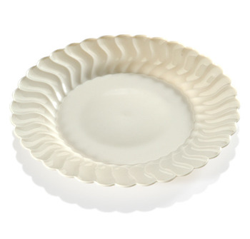 Flairware Dinnerware.  9" Dinner Plate.  Clear Color.