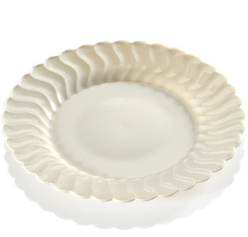 Flairware Dinnerware.  10.25" Dinner Plate.  Clear Color.