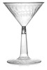 A Picture of product 967-018 Flairware Martini Glass. 6 oz. Clear. 12 glasses/bag, 12 bags/carton.