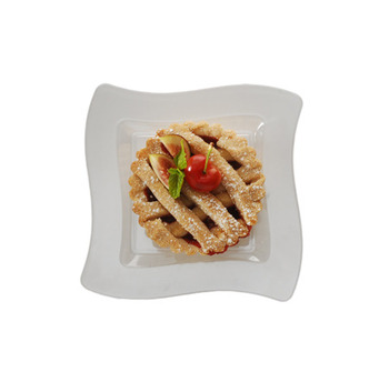 Wavetrends Square Dinnerware.  6.5" Dessert Plate.  Black Color.  10 Plates/Bag, 120/Case