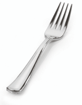 Fineline Settings Silver Secrets Full Size Extra Heavy Forks. Silver color. 600 forks/case.