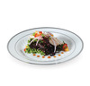 A Picture of product 969-891 Fineline Silver Splendor Dinner Plates. 9 in. White and Silver. 12 plates/pack, 10 packs/case.
