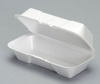 A Picture of product 217-712 Foam Hinged Container.  Medium Hogie.  8.44" x 4.19" x 3.06".  White Color.  500 Trays/Case.