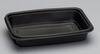 A Picture of product 969-814 Smart Set Pro Microwavable Containers.  24 oz.  8-3/4" x 6-1/8" x 1-1/2".  Black Color.