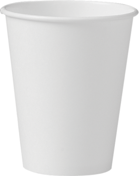 Single Sided Poly Paper Hot Cup.  8 oz.  White Color.  50 Cups/Sleeve. Use lids LB308, TL38B2, & TL38R2