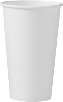 Single Sided Poly Paper Hot Cup.  16 oz.  White Color.  Use CL316, LB316, TLB316, TLP316, TPLUS, TPLUSB Lids.  50 Cups/Sleeve.