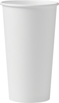 Single Sided Poly Paper Hot Cup.  20 oz.  White Color.  40 Cups/Sleeve, 600 Cups/Case.