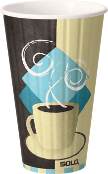 Duo Shield® Paper Hot Cup. 16 oz. Tuscan Café™ Design. 40 Cups/Sleeve. Use lids TLB316, TLN316, TLP316, LK316B, & LK316W