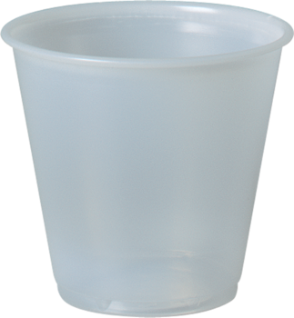 Party Plastic Drink Cups.  3.5 oz.  Translucent Color.  Use PL2 Series Lids.  100 Cups/Sleeve.