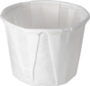 A Picture of product 106-201 Treated Paper Soufflé Portion Cups.  0.50 oz.  White Color.  250 Cups/Tube.