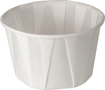 Treated Paper Soufflé Portion Cups.  2.00 oz.  White Color.  250 Cups/Tube.