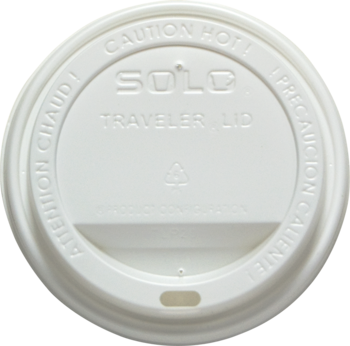 Traveler® Lid.  White Color.  Fits 316, 410, 412, 420, 422, 424 Series Hot Cups.  100 Lids/Sleeve.