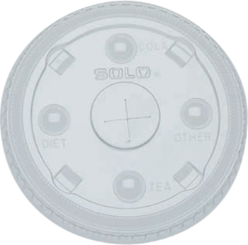 Straw Slot Lid.  Clear.  Fits DP32 Cups.  100 Lids/Sleeve.