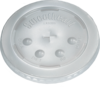 A Picture of product 120-802 Straw Slot Lid with Identification Bubles.  Translucent.  120 Lids/Sleeve.