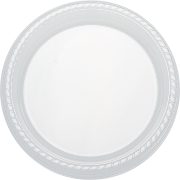 Ultra Clear™ Plastic Dinnerware.  9" Diameter Plate.  Clear.  Use LPF95 Lid.  25 Plates/Sleeve.
