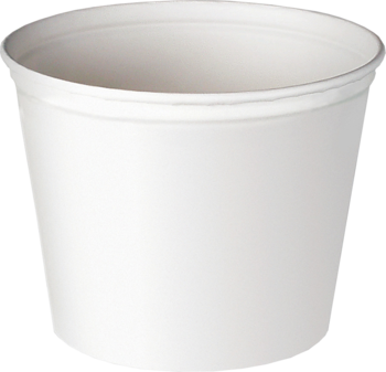 Unwaxed Double Wrapped Paper Bucket.  83 oz.  White Color.