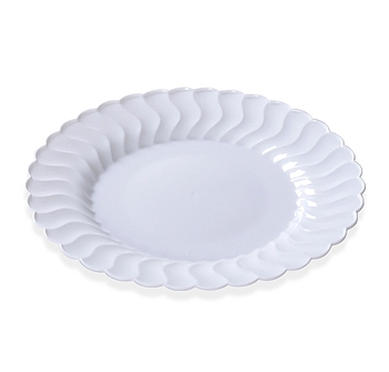 Flairware Dinnerware.  7.5" Salad Plate.  White Color.  18 Plates/Bag.