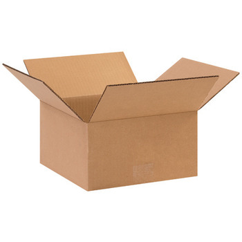 Flat Corrugated Boxes.  10" x 10" x 5", 25/Bundle