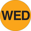 A Picture of product 969-468 Days of the Week Labels. 1" Circle. Printed "WED". Fluorescent Orange Color.