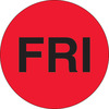 A Picture of product 969-470 Days of the Week Labels. 1" Circle. Printed "FRI". Fluorescent Red Color.