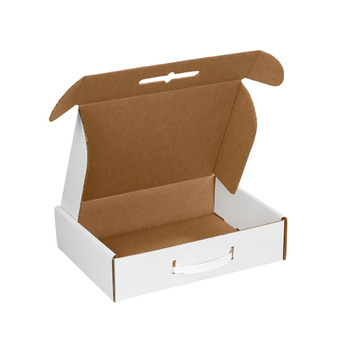 Corrugated Carrying Cases.  12-1/8" x 9-1/4" x 3".  White Color.