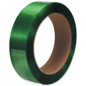 Polyester Strapping.  1/2" x 7,200 Feet.  6" Core.  Green Color.