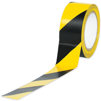 Striped Vinyl Safety Tape.  3" x 36 Yards.  Black / Yellow.  7.00 Mil.