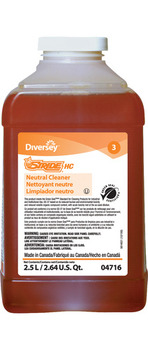 Stride® Citrus Neutral Cleaner.  2.5 Liter J-Fill Bottle. Orange in color with a citrus scent. 2/cs.