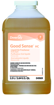 Good Sense® Liquid Odor Counteractant Concentrate.  2.5 Liter J-Fill®. 2/cs. Pale yellow in color. Green apple scent.