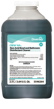 Crew® NA SC Non-Acid Bowl & Bathroom Disinfectant Cleaner.  2.5 Liter J-Fill®. 2/cs. Blue in color with a floral scent.
