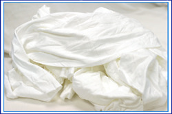 White Cotton Cloth Reclaimed T-shirt Rags, 25 lb. Box