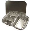 A Picture of product 329-604 Western Plastics 3 Compartment Hi-Divider Combo Foil Container. Includes Lid. 250/cs.