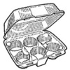 A Picture of product 193-165 Clear hinged Lid Cupcake Container.  6-Compartment.  Deep Dome Lid.