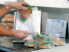 A Picture of product 209-319 Clear Saddle Pack Sandwich Bag. 6.5" X 7" X 1.75". High Density. Flip Top.  2,000/Case
