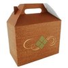 A Picture of product 251-137 Kraft Paperboard Hearthstone Large Barn Style Carry Out Box. 10lb capacity. 22.5" x 12.7" x 17.1". Clay coated, 150/Case