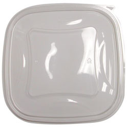 Square APET Bowl Container Lid. Fits 24-32 oz. Clear.