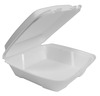 A Picture of product 217-134 Dart® Foam Hinged Lid Containers,  1-Comp, 9 x 9 2/5 x 3, White, 100/Bag, 2 Bag/Carton