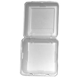 Dart Container Corp. 80HT1R Dart® Foam Hinged Lid Containers, 8 x 8 x 2 1/4,  White, 200/Carton