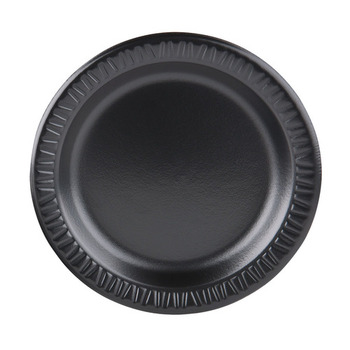Laminated Foam Plate. 10.25" Diameter.  Black Color.