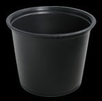 Black Plastic Portion Cup. 5.5 oz. 2500/cs. For use with 400PCL lid.