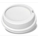 White Dome Lid for Paper Hot Cups. Fits 12 - 24 oz cups. 1200/cs.