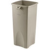 A Picture of product 966-204 Rubbermaid Untouchable® Square Container. 23 gal. Beige. Durable and crack resistant. 16.5" L x 15.5" W x 30.9" H.