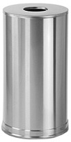 Rubbermaid® Commercial European & Metallic Series Receptacle with Drop-In Top,  Round, 15gal, Satin Stainless