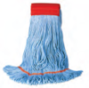 A Picture of product 966-412 O'Dell 4000 Series Looped-End Wet Mop with Green 5 inch Mesh Band. Medium. Green.