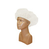 A Picture of product 972-610 White Bouffant Caps. 21". Elastic band. Cloth like, non-woven material. 1000/cs.