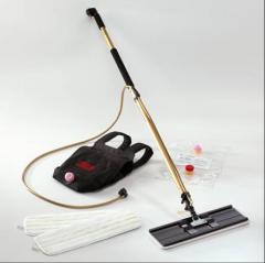 3M™ Easy Shine Applicator Kit. Floor Finish Mop Applicator with special tubing to dispense floor finish from bag. Reusable applicator pads with backpack.